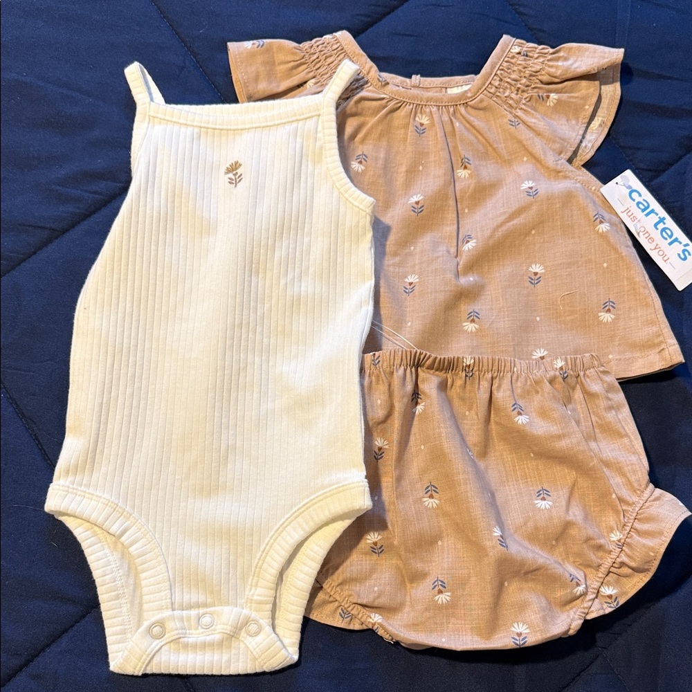 Carter's Cream and Tan Diaper Cover Set